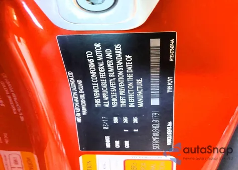 2017 Aston Martin Db11 z USA, uszkodzony, nr VIN SCFRMFAV8HGL01791